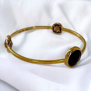 HENRI BENDEL Gold Jeweled Crystals Bangle Bracelet